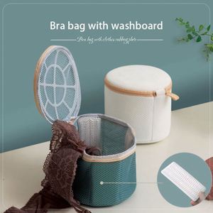 Sacs à linge en maille polyester personnalisés, imprimés en sérigraphie, réutilisables, lavables, écologiques, durables, avec fermeture éclair et logo couleur personnalisé - Product Image 2