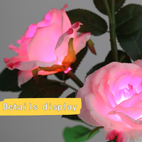 Lampe de chevet électrique USB de style INS moderne Vase à fleurs en rose personnalisé Ornements en matériau ABS pour table de chambre à coucher de bar moderne