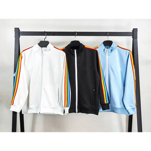 Duollb אופנה באיכות גבוהה מותג מלאך ספורט חליפת ג 'קט מונגרמת פסים בצד סרט טרנינג אחיד - Product Image 3