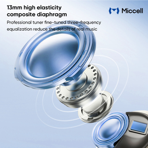 Écouteurs sans fil Miccell BH113 BT 5.3 JL LED avec pilote de 13 mm, longue durée de vie, étanches IPX5, contrôle tactile, semi-intra-auriculaires pour le <span class=keywords><strong>sport</strong></span> - Product Image 4