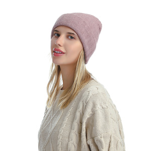<strong>Women</strong> &amp; Men'<strong>s</strong> Autumn Winter Cotton <strong>Cashmere</strong> Knitted Plush Character Thermal <strong>Beanie</strong> Hats with Ribbed Cuff for Skiing - Product Image 3