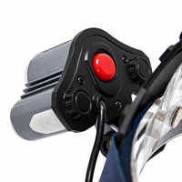 Lampe frontale industrielle à trois faisceaux avec lumière rouge, torche frontale rechargeable, projecteur de sécurité arrière, faisceau large pour travaux d'urgence
