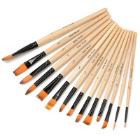 Ensemble de 14 pinceaux de peinture, pinceaux pour aquarelle et acrylique de voyage, dans un sac en toile, spatule, éponge, couleur kaki, modèle 008, fabriqué en Chine