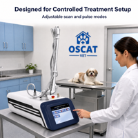 Machine à laser fractionné au CO2 OSCAT Vet avec six bras de guidage articulés, portée de balayage de 20 mm, équipement vétérinaire pour hôpital vétérinaire
