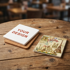 Posavasos de Cerámica Sublimable, Cuadrado de 3.9 Pulgadas, Resistente al Calor, Absorbente, para Bebidas, Personalizable con Foto, Regalo Promocional - Product Image 1