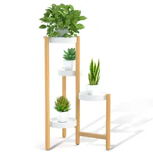 Multi-functional Customized Bamboo Plant Stand Shelf for Indoor Plants