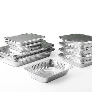 RE3G <b>Foil</b> Aluminum <b>Container</b> Households Aluminum <b>Foil</b> <b>Container</b> <b>With</b> <b>Lid</b> Home & Kitchen Aluminium Takeaway Food <b>Container</b> - Product Image 2