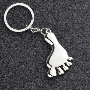 Tùy Chỉnh Sáng Tạo Dễ Thương Chân Hình Dạng Kim Loại Keychain Phong Cách Đồng Xu Chủ <span class=keywords><strong>Keyring</strong></span> - Product Image 2