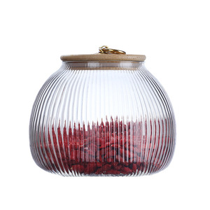 kitchen food organizer spice high borosilicate glass storage bottles & jars with bamboo lid