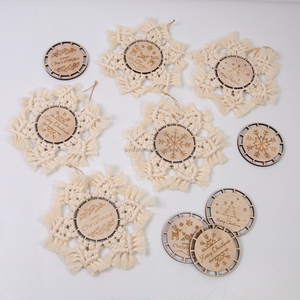 Custom Christmas Tree Deco Handicraft Coaster <strong>Macrame</strong> Hanging <strong>Kit</strong> <strong>for</strong> <strong>Beginner</strong> DIY Circle Board Wooden <strong>Macrame</strong> Ornament Cord Set - Product Image 5
