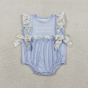 Conjunto de ropa para bebés hermanos: Túnica con volantes y pantalones cortos para niñas pequeñas, ¡Gracias a Dios! - Product Image 3