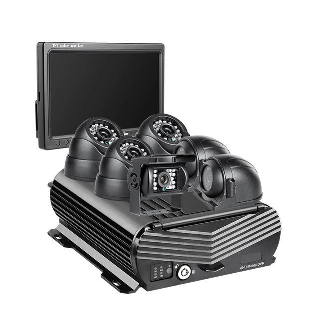 8CH Surveillance Camera System Kit WiFi GPS 1080P AHD Mobile Car HDD DVR  with 7 Inch VGA Monitor and 6 IR Waterproof Cameras