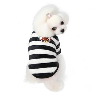Factory Wholesale Cute Casual <strong>Small</strong> <strong>Dog</strong> Pet Clothes Winter Warm Fleece <strong>Coats</strong> with Color Stripes Solid Pattern Cat <strong>Dog</strong> Clothing - Product Image 5