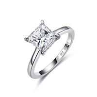 Bague en Moissanite taille Princesse, Argent Sterling 925, Halo caché, 3 carats VVS1 Couleur D, 3 couleurs, Tailles US 5-9, Bijoux pour Femme