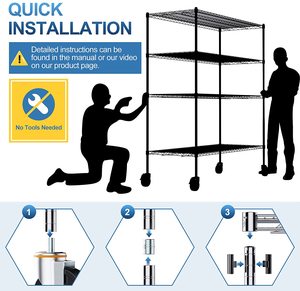 Estante de Metal cromado de 4 capas para cocina, estantería de almacenamiento de alambre duradero, cromo, móvil - Product Image 4