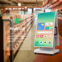 Kiosque publicitaire semi-extérieur alimenté par batterie de 43 pouces, affichage numérique mobile avec roues, écran LCD portable
