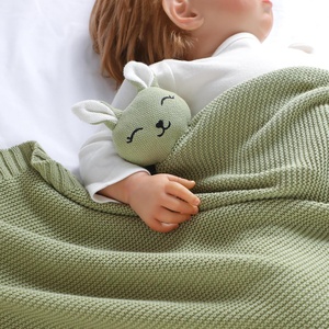 Couverture douce et moelleuse pour bébé, motif lapin, couverture de sécurité en peluche douce, tricotée pour un <span class=keywords><strong>confort</strong></span> réconfortant, pour nouveau-nés, tout-petits, garçons et filles - Product Image 4