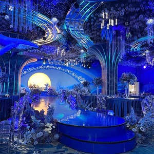 Colonne lumineuse personnalisée lampes suspendues lustres pour mariage Auditorium hôtel eau qui coule magique coucher de soleil fond plafond - Product Image 2