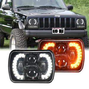 ไฟหน้า LED ทรงสี่เหลี่ยม7X6นิ้วสำหรับ Jeep Wrangler <span class=keywords><strong>Yj</strong></span> <span class=keywords><strong>YJ</strong></span> ไฟหน้าสี่เหลี่ยม LED 60W 5X7นิ้ว - Product Image 1