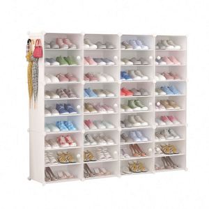 Meuble <span class=keywords><strong>à</strong></span> chaussures moderne en plastique PP et tubes en fer, élégant range-chaussures <span class=keywords><strong>à</strong></span> 5 niveaux - Product Image 1