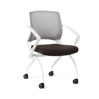 Chaises en maille, siège de réception avec roulettes à roulettes et bras pour le bureau, pliable, pour salle de réunion