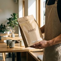 Sacs à café en papier kraft JIAHE avec valve, fermeture éclair à languette, pochette verticale à fond plat, sacs Mylar de qualité alimentaire, vente en gros usine