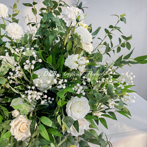 2026 Trending Natural Wild Style <b>long</b> white flower aisle runners Silk Real Touch Aisle Wedding Table flower - Product Image 5