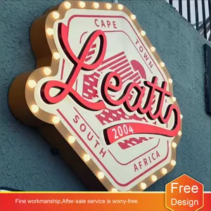 Acrylic thép không gỉ Resin <span class=keywords><strong>Mini</strong></span> neon ánh sáng <span class=keywords><strong>LED</strong></span> chiếu sáng quảng cáo Đăng Retro bóng đèn DC cung cấp điện cho cửa hàng dấu hiệu - Product Image 3