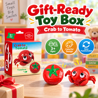 Jouet éducatif 2-en-1 pour enfants, crabe transformable en tomate et légumes, jeu de puzzle de transformation créative, pour distributeurs