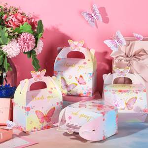 Bolsa de Papel de Lujo para Dulces, Diseño de Mariposas, Papel Impreso Offset Blanco, <span class=keywords><strong>JUMI</strong></span> JM-11121, Asa de Mano, Reciclable, para Regalos de Comida - Product Image 4