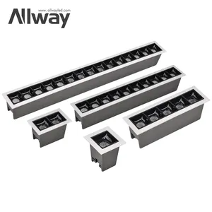 ALLWAY 긴 수명 회색 SMD 사각형 모양 선형 조명 현대 방 10w 20w 30w Led 통