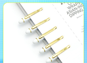 Gloss White Gold Trim Slim Metal Twist <b>Ballpoint</b> <b>Pen</b>, Elegant Luxury Signature <b>Pen</b> Custom Logo for Hotel Business Corporate Gift - Product Image 5