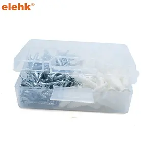 Elehk Ribbed Plastic Drywall Anchor Kit With Screws And Masonry Drill Bit Ribbed Anchor Kits