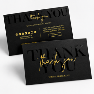 Cartes de remerciement personnalisées avec logo, 4x6 pouces, noires, estampage <span class=keywords><strong>à</strong></span> chaud doré, cartes de vœux pour mariage, remise de diplôme, entreprise, fête prénuptiale - Product Image 2