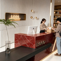 Comptoir de réception moderne en fibre de verre sur mesure pour centre commercial et magasin - Mobilier de bureau commercial durable et écologique