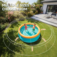 Pursuefree Aufblasbarer Pool Schmetterling Mehrpersonen-Party-Pool für Draußen und Zuhause in Verschiedenen Größen Blau-Orange Aufblasbarer Pool Luftpool