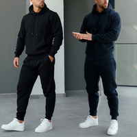 Hoodie Pria Custom Heavyweight 450Gsm Drop Shoulder Bahan Katun Oversized Boxy Fit Streetwear 2 Pieces Set Olahraga Sportswear