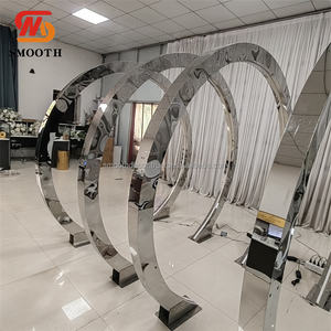 Support de fond rectangulaire en métal pour photographie avec miroir tunnel LED lisse, lumière RGB personnalisable en taille et couleur pour la décoration de mariage - Product Image 5