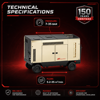 Compresseur d'air à vis diesel Ingersoll Rand à double pression 185-1300 CFM, refroidi par air, mobile, pour la construction