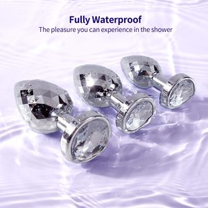 3 uds Base de diamante de cristal juguetes sexuales para adultos Kit de entrenador Anal Bead Butt Plug juego de principiantes para Mujeres Hombres masaje de próstata - Product Image 5