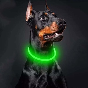 애완 동물 Usb 충전식 큰 큰 빛 개인 제조 실리콘 방수 Collares 사용자 정의 <span class=keywords><strong>Led</strong></span> 개 목걸이 - Product Image 1