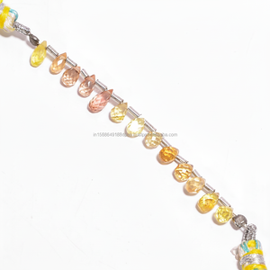 ลูกปัดหินสีน้ำตาลซิทรินเหลี่ยมเพชรพลอย8นิ้วรูปทรงหยดน้ำ5X4 6X4มม. สำหรับทำเครื่องประดับขายส่งจำนวนมาก - Product Image 1