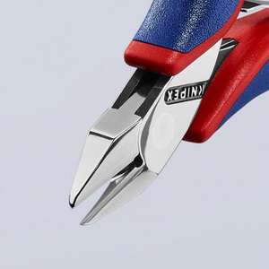 KNIPEX - 77 32 115 Electronics Diagonal Cutter Head espejo pulido, mangos con empuñaduras multicomponente, cabeza puntiaguda, con smal - Product Image 4