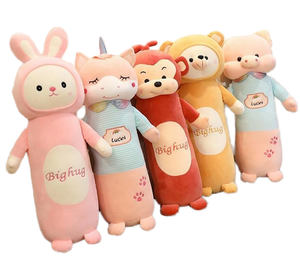 Biểu Tượng Tùy Chỉnh Mềm Dễ Thương Thú Nhồi Bông Động Vật Rừng Sang Trọng Dài Gối Ếch Thỏ Sư Tử Khỉ Ôm Thú Nhồi Bông Đồ Chơi - Product Image 2