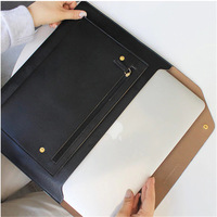 Housse d'ordinateur portable de luxe en cuir végétalien personnalisée de 13 pouces – Sacoche décontractée et durable pour conférences et documents de bureau