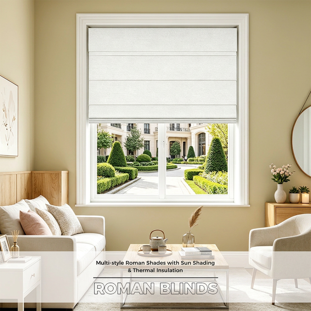 Zigbee Alexa Tuya Wifi Google Matter Electric Automatic Smart Home Blackout Motorized Roller Shades Roman Blinds for Window