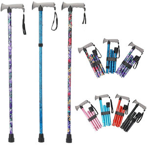 Bastón Plegable <span class=keywords><strong>de</strong></span> Aluminio Ajustable Cleye, Bastón Telescópico <span class=keywords><strong>de</strong></span> 4 Secciones, Mango Antideslizante, Bastón <span class=keywords><strong>de</strong></span> Senderismo - Product Image 1