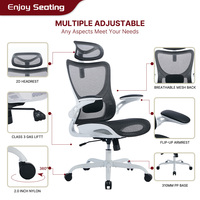 Chaise de bureau ergonomique en maille de haute qualité, best-seller, confortable, avec support lombaire, appui-tête réglable, design moderne