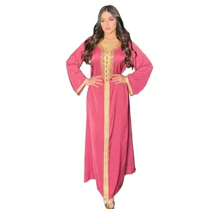 Lady Middle East Long Maxi Dresses Eid Abaya Dubai Turkish Islamic Clothing Women Evening Gowns Malaysia Elegant Flannel Dresses