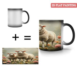 Taza Negra Esmerilada de Cerámica de 11 oz para Transferencia de Calor, Taza de Regalo Sensible al Calor para Manualidades - Product Image 4